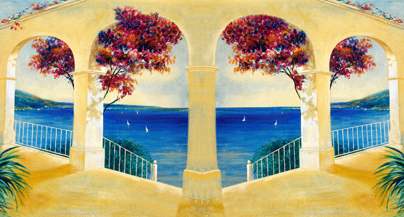 Trompe l'oeil con vista mare PT 100815 -  